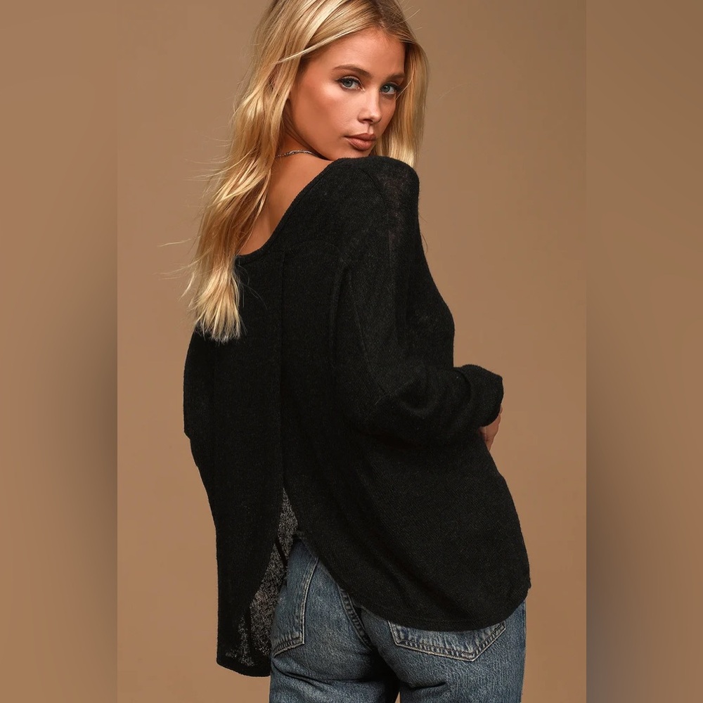 lulus knit Backless black sweater